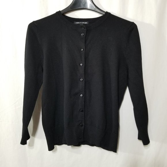 Cable & Gauge black 3/4" length sleeve cardigan